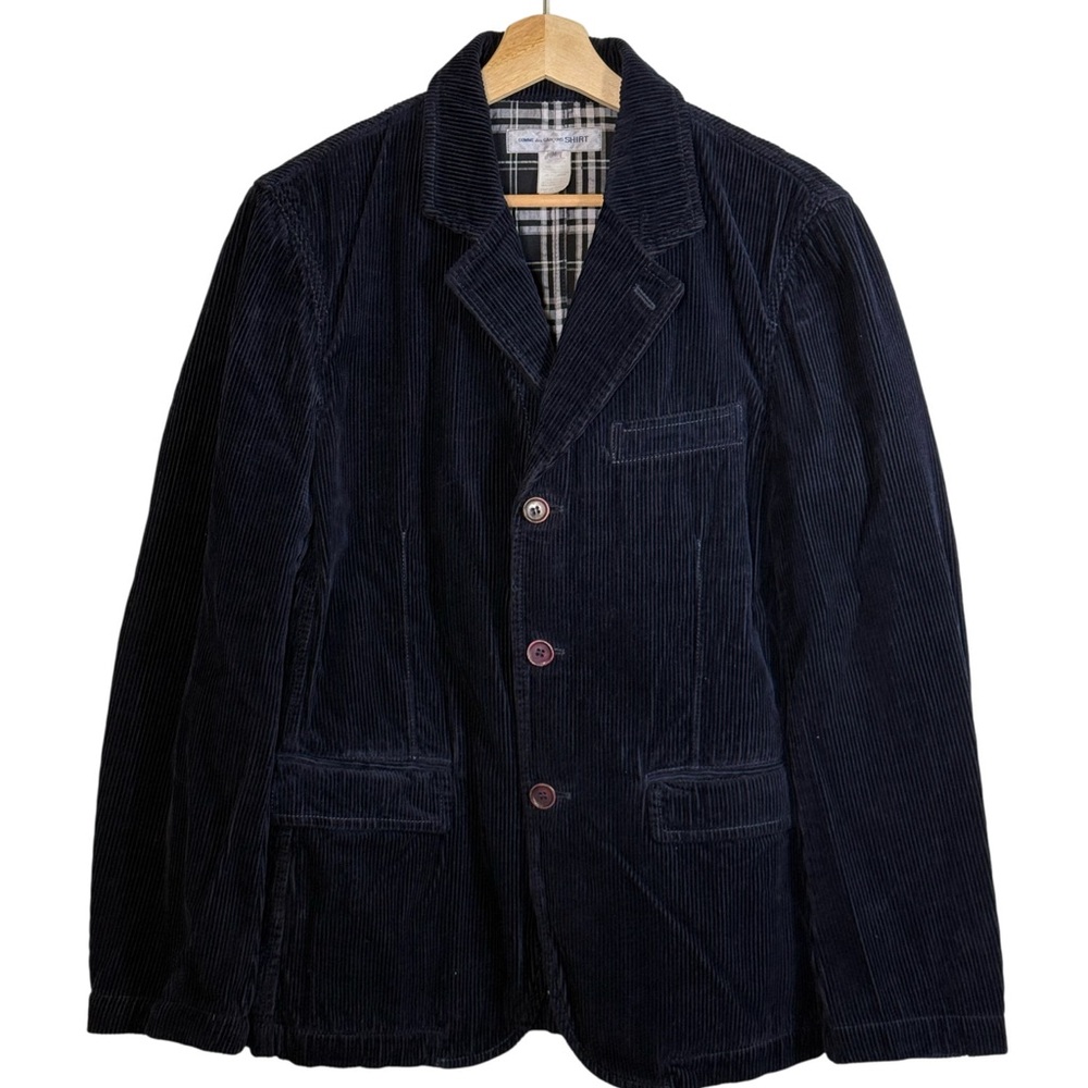 Comme Des Garcons Shirt Indigo Garment Dyed Corduroy Blazer Made in France